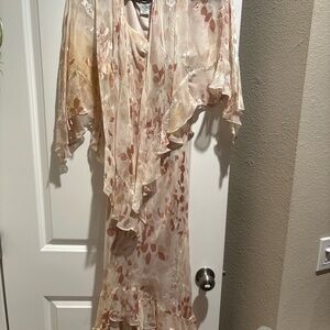 Alex Evenings Silk Blend Floral Dress w/ Sheer Jacket – Size 14 Formal